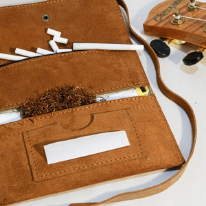Porta tabacco personalizzato in vera pelle fatto a mano, porta tabacco da rollare, organizer in pelle, porta pipa, regalo per lui, regalo di Natale