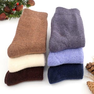 100% Pure Lambswool Ladies Socks: Plant-Dyed Winter Stocking Stuffer, Women Wool Socks, Natural Clotch Socks, Cold Winter socks