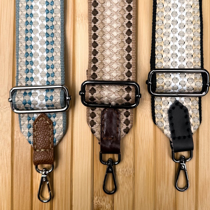 Woven vintage strap shown with camera full details