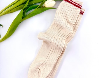Calcetines unisex de algodón orgánico – Calcetines de bota estilo melange de los años 90