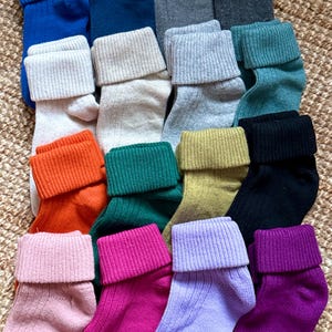 Calcetines de lana para botas, 14 colores diferentes, calcetines de lana de cordero de alta calidad para mujer, calcetines tobilleros orgánicos de colores, calcetines de punto