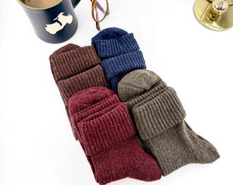Calcetines de lana merino para botas: De punto para mujer, suaves y transpirables.