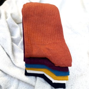 Eco - Friendly Bamboo Crew Socks – Solid Colour | Ultra Soft & Breathable Socks for Women | Minimalist Style UK