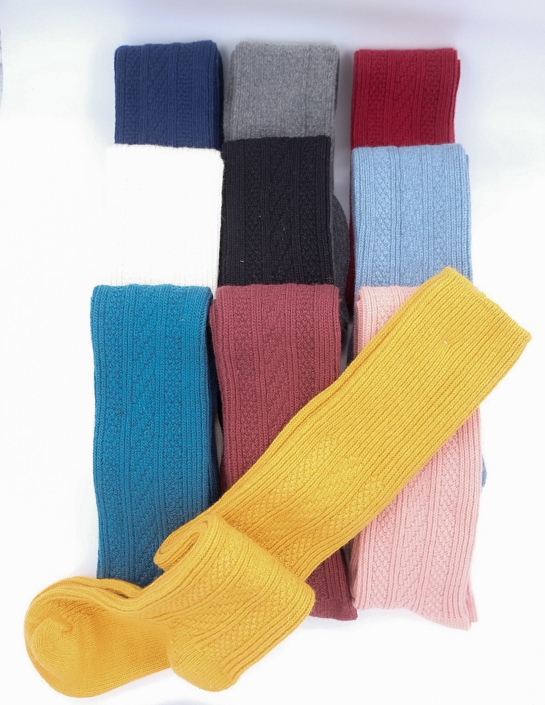 Colorful Over Knee High Wool Socks, Sheep Wool Socks for Women, Organic Outdoor Indoor Cosy