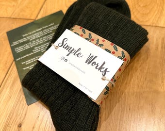 Calcetines de lana merino: Calcetines unisex de punto a rayas, cálidos y cómodos para el invierno, calcetines unisex de lana, calcetines acanalados y acogedores, regalo para él, regalo de Navidad