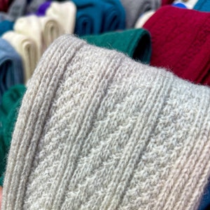 Warm Cozy Wool Socks, High Quality Lambs Wool Socks For Women, 12 Colors Organic Outdoor Indoor Socks, Knitted Socks, Gift for Her, for Mom Cream Melange