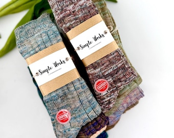 Calcetines unisex de algodón orgánico en 17 colores: calcetines para botas estilo melange de los años 90