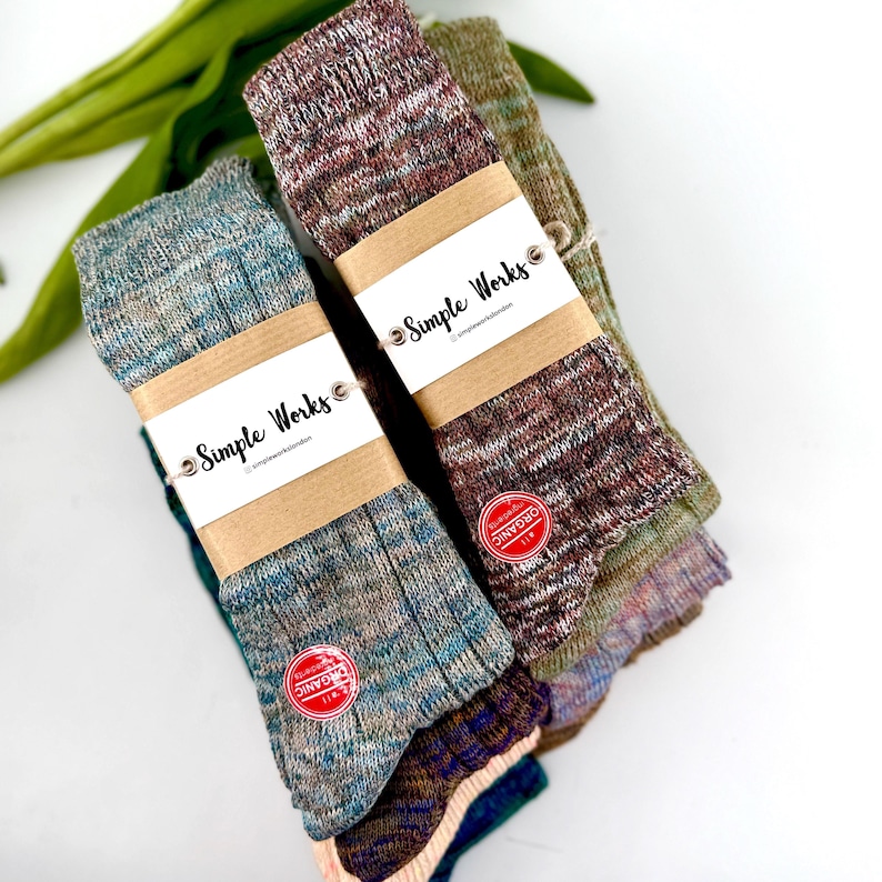 Sticker Wool Sock Included 17 Colours Unisex Organic Cotton Socks – 90's Style Melange Boot Socks ...
