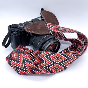 Aztec Retro Gepersonaliseerde Handgemaakte Camerariem, Cadeau, Op Maat Gemaakt voor Fotografen, DSLR/SLR Camera, Vintage riem, Cadeau voor Haar Hem