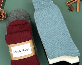 Warm Cozy Plain Wool Socks, Unisex High-Quality Wool socks, Pure & Organic, Colorful Socks, Walking Socks, Gift for Man, 8 different colors