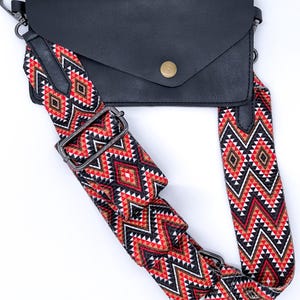 Bohemian Design Handmade Bag Strap, Adjustable Cotton Crossbody Strap, Gift for Her, Aztec Strap
