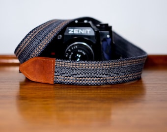 Correa de cámara personalizada de mezclilla hecha a mano, regalo, correa personalizada para fotógrafos, soporte para cámara DSLR, reemplazo de cámara, regalo para ella o para él