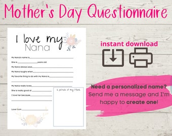 Father's Day Printable All About My Survey Questions - Etsy