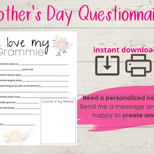 All About My Grandma Fill in the Blank Printable for Etsy UK