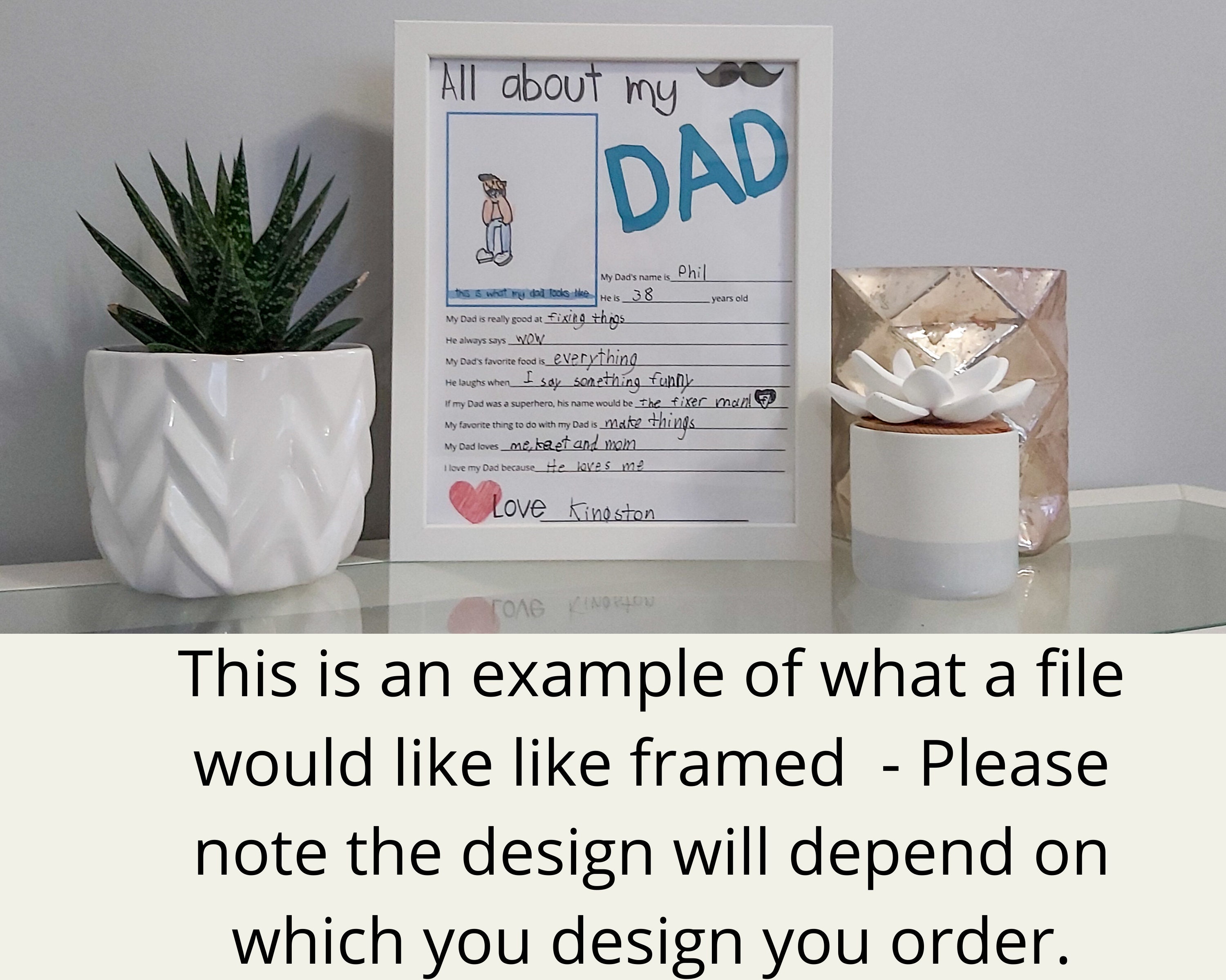 All About My Bonus Dad Father's Day Questionnaire Fathers Day Survey ...