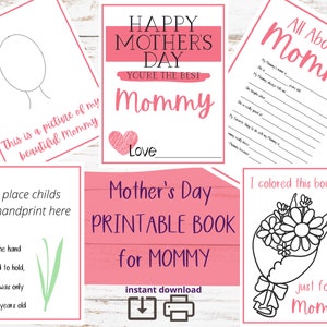 All About Mommy Printable Mother&#39;s Day Book-Survey -Fill In The Blanks-Questionnaire-Handprint Craft-DIY-Coupons-Printable-Preschool