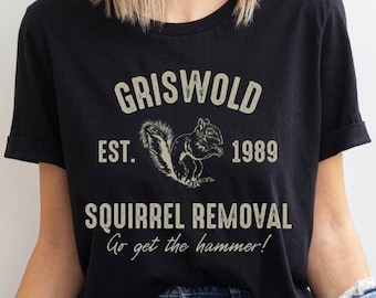 Griswold Squirrel Removal shirt, Christmas Vacation clark cousin eddie funny get the hammer tee, vintage retro matching family style
