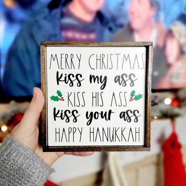 Christmas Vacation quote sign, Cousin Eddie, coffee bar decor, tiered tray, Clark Griswold, Shitter's Full, Christmas, Rae Dunn, You Serious