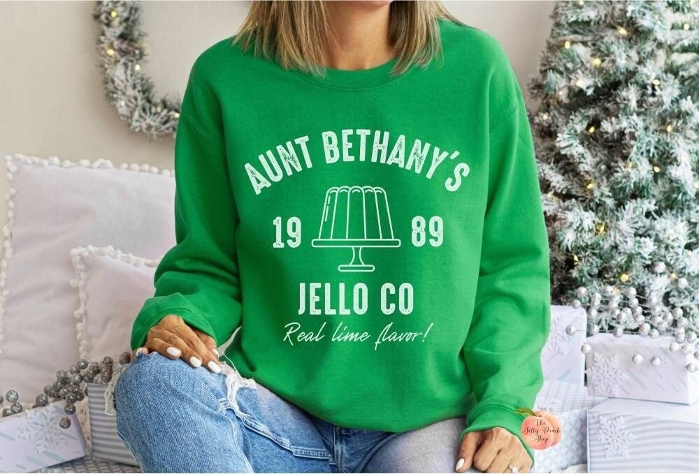 Aunt Bethany's Jello Co sweatshirt, Christmas Vacation Clark Griswold Cousin Eddie, national lampoons shitters full funny matching family