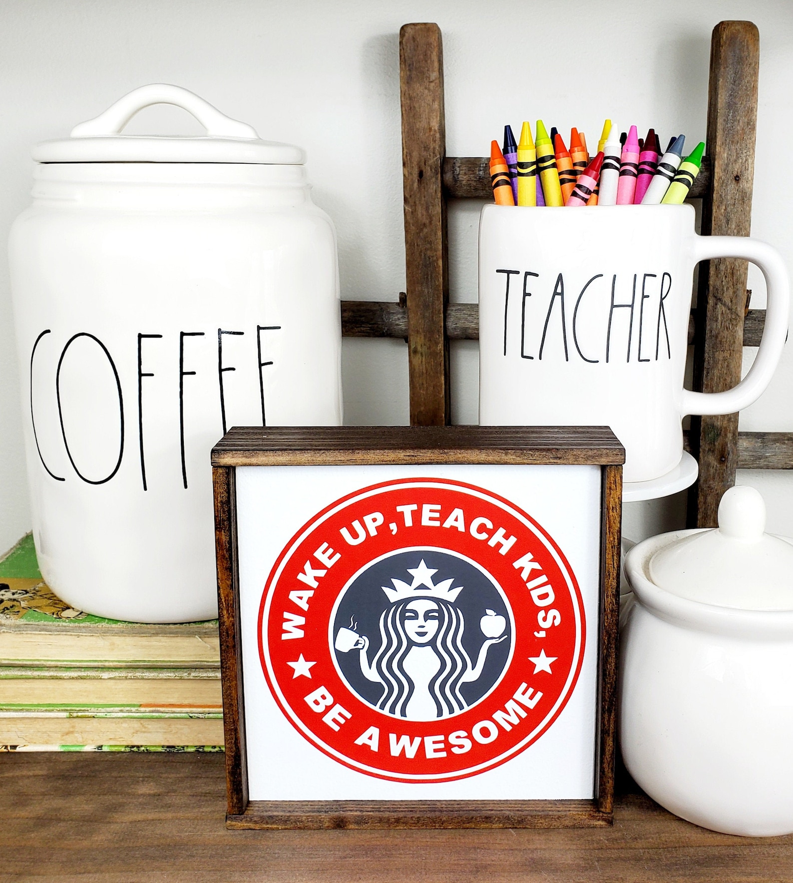 Teacher Starbucks Sign Teacher Appreciation Gift Coffee Bar Etsy