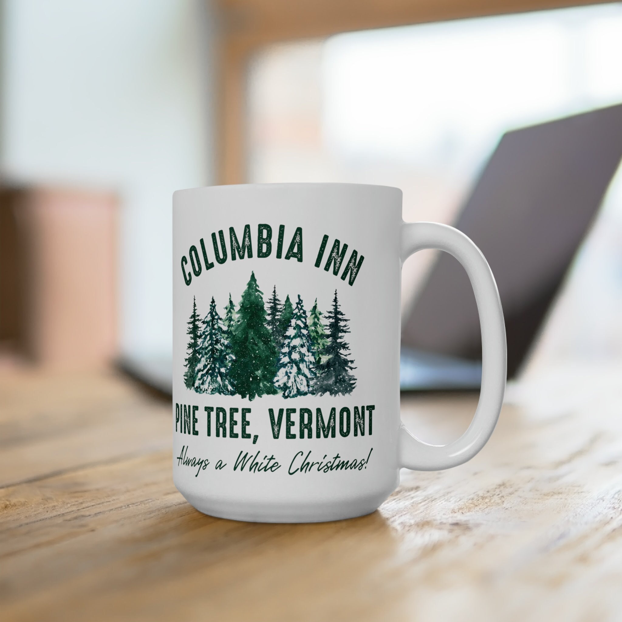 Columbia Inn Pine Tree Vermont A White Christmas 15 Oz Coffee Mug