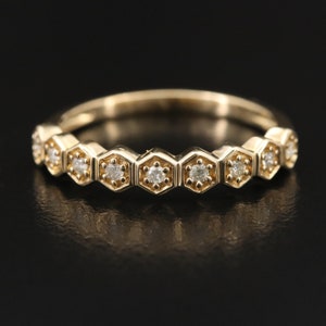 Vintage 10k .12 ctw Diamant Geometrisches Band