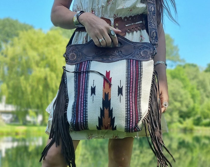 Ad Jewelry Case Aztec Geniune Western Leather Women bag main image 0
