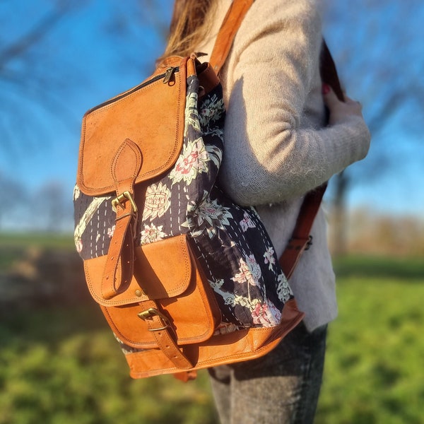 Sac à dos fleuri vintage - Style Boho Hippie pour femme