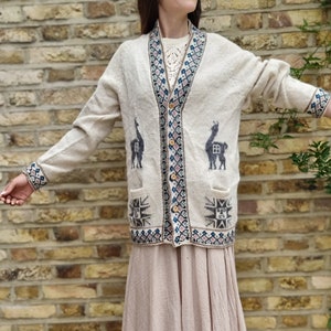 Llama knit cardigan sale