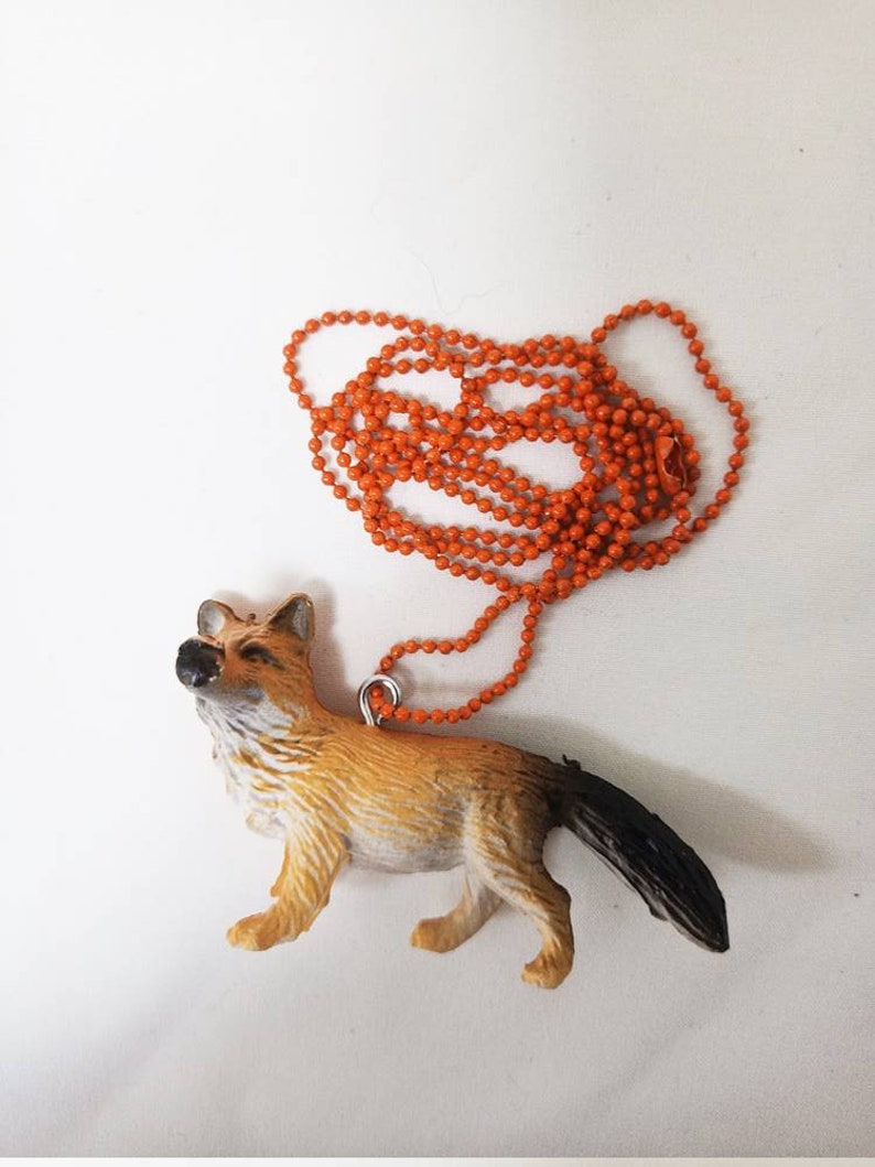 Fox Lover Gift English Fox Pendant Quirky Charm Necklace Kawaii Animal Jewellery NOVELTY FOX NECKLACE Unusual Fox Gift