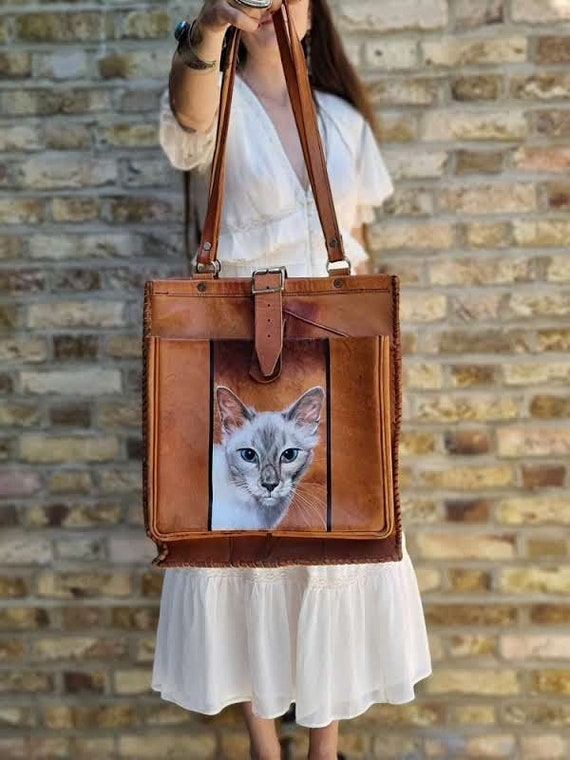 Leather cat purse hot sale