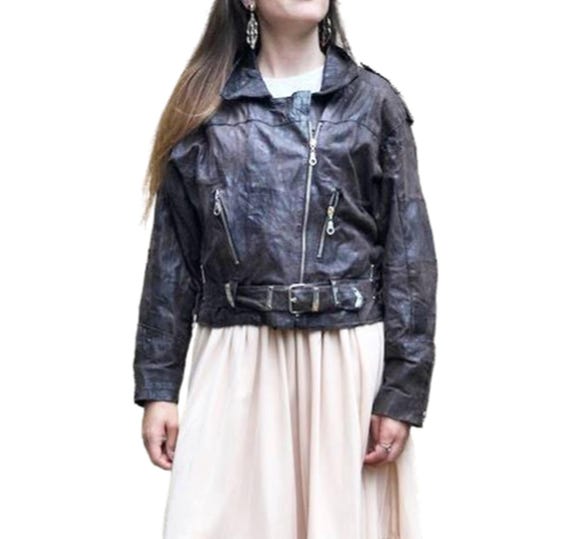 Authentic Dr MARTENS LEATHER JACKET Size Medium Women Biker Jacket Dark Brown Vintage Motorcycle Outfit 80s Punk Rocker Look Etsy