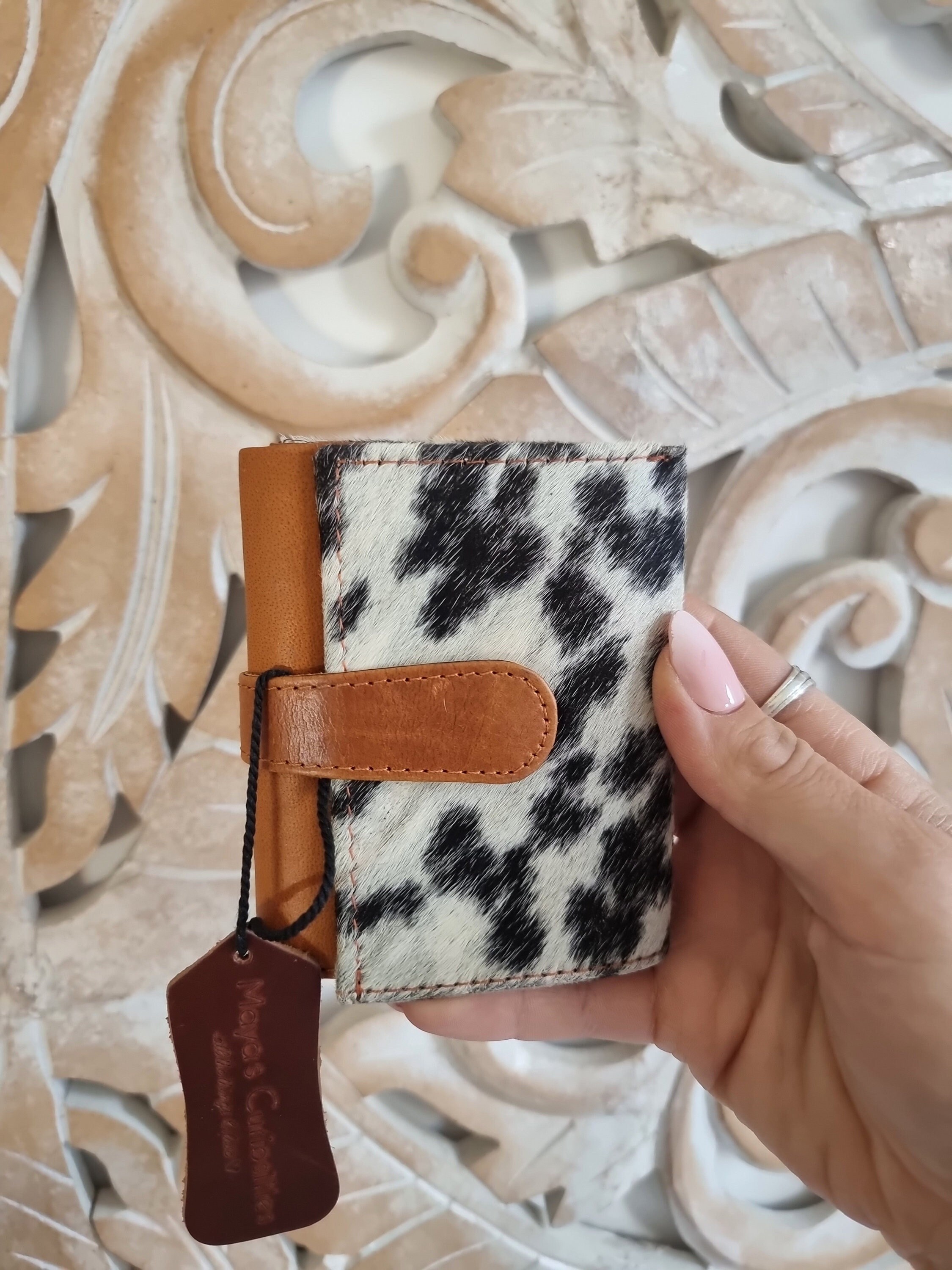 Keep It Gypsy Trifold Silver Distressed Leopard Cowhide Wallet Wristlet