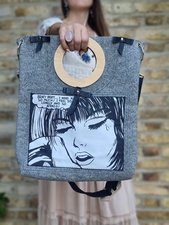 Big Shopper GroÃƒÂŸe Einkaufstasche Mit Holzgriffen Baumwolle