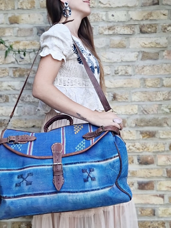 Cactus Silk Moroccan Leather Travel Bag for Women 