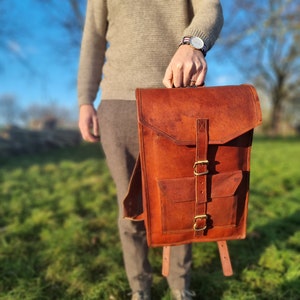 Large Minimalist Leather Backpack for Everyday Elegance