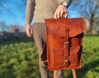 Large Minimalist Leather Backpack for Everyday Elegance