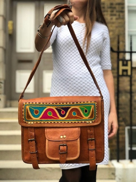 Sipobuy Retro Embroidered Top Handle Handbags Tote Purse Shoulder Bag Crossbody Bags for Women Lady 