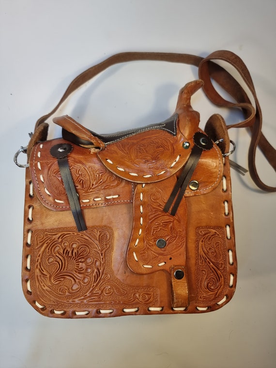 Krijt Varen Discriminatie op grond van geslacht Tooled HORSE ZADEL LEDEREN Tas Vintage Western Tas Bloemen - Etsy België