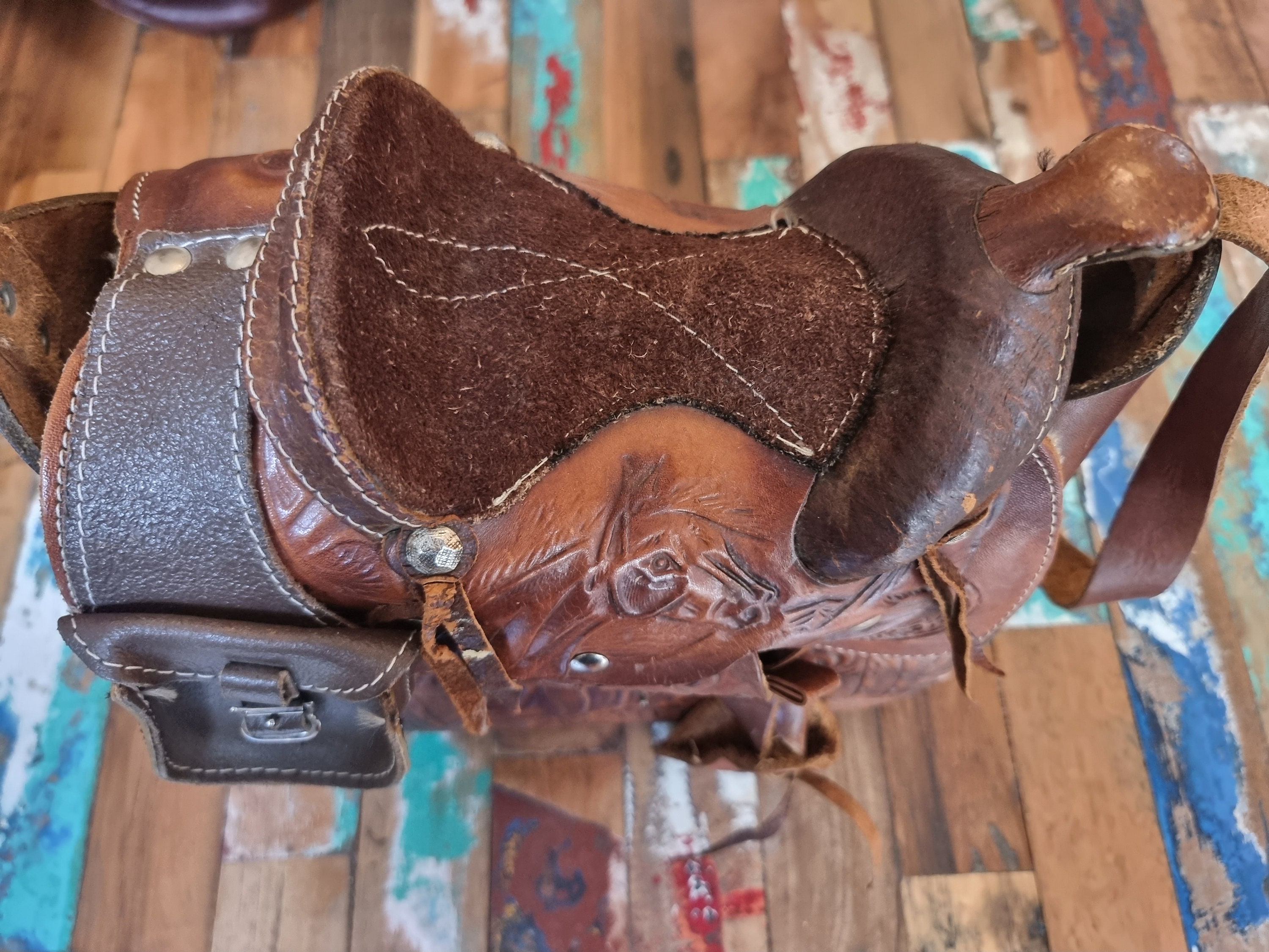 Bags | Authentic Leather Western Vintage Hand Tooled Horse Saddle Purse  Made In Mexico | Poshmark