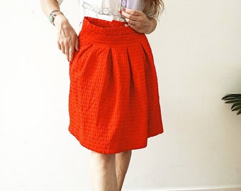 Red VINTAGE PLEATED SKIRT xs xxs 4 6 | Polka Dots Rockabilly Skater Skirt | 60s 50s Retro Swing Pinup Skirt