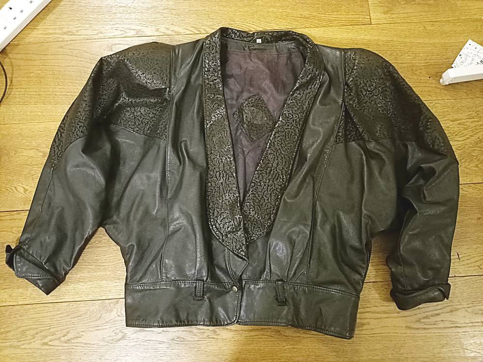80s SHOULDER PAD JACKET M 12 90s Vintage Leather Jacket Etsy