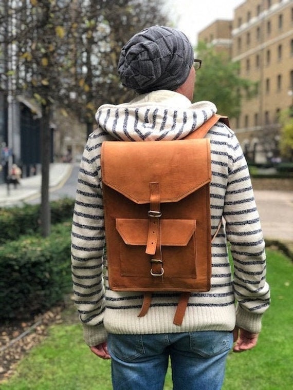 leather work backpack