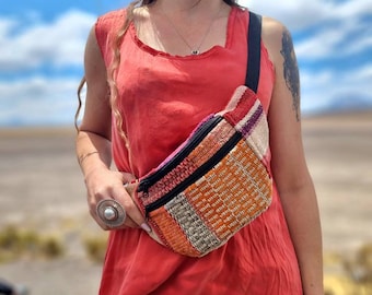 ALPACA WOOL Bum Bag Boho, Women's Unique Fanny Pack, Festival Hip Bag, Ethnic Folklore Bag, Money Belt, Fairtrade Hippie Bumbag