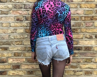 Y2K LEVIS DENIM SHORTS Frauen L M, Vintage Jeans Shorts, 90er Jahre zerrissene Hose, 501 Hose, Festival Western Cowboy Shorts lgbta