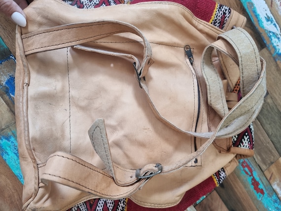 MOROCCAN LEATHER KILIM Backpack, Vintage Berber B… - image 9
