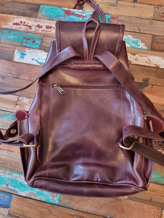 Rustic leather clearance backpack