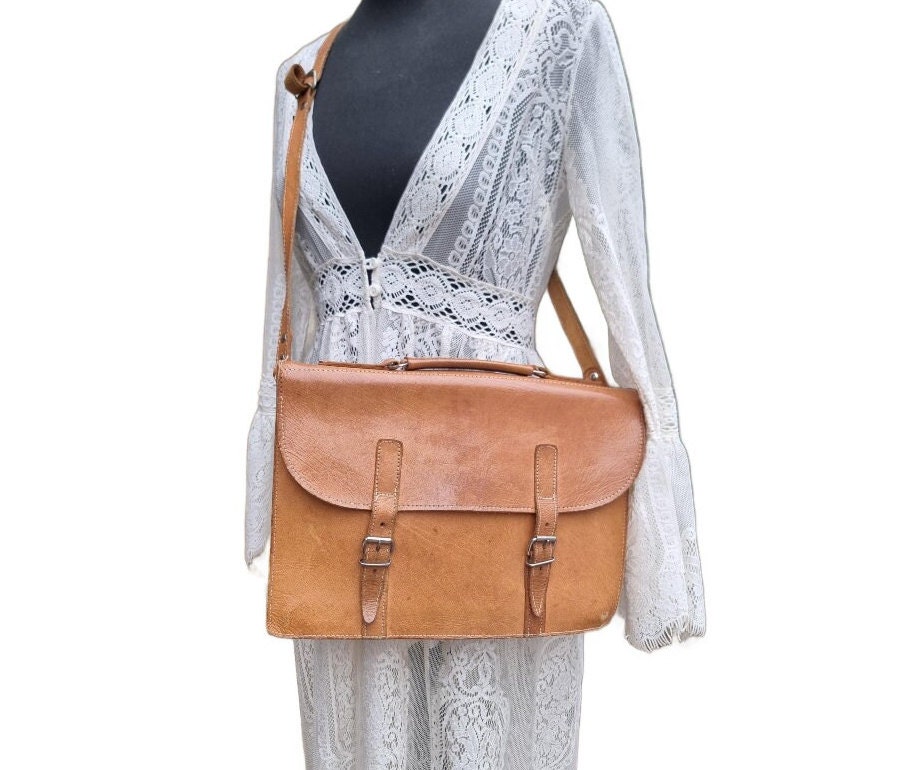 Cuero Bolso Colegio Antiguo 18