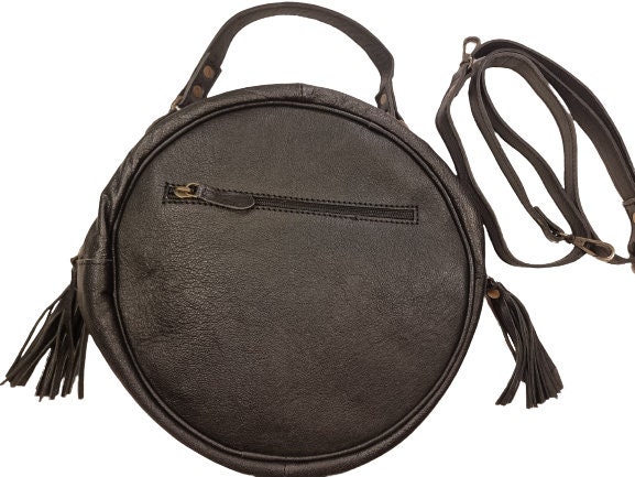 SASHA+SOFI SHOULDER BAG Crossbody Purse Black Leather 4 pockets
