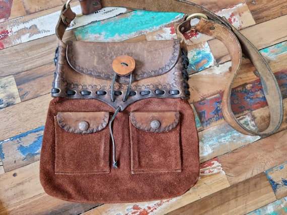Small Suede Leather Bag - Boho Shoulder Bag - Han… - image 7